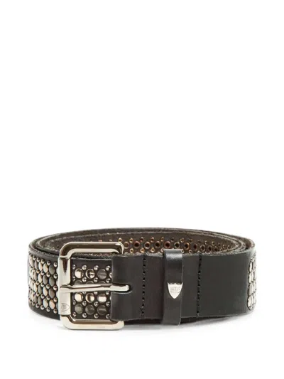 Htc Los Angeles Nest Studded Leather Belt In Brown