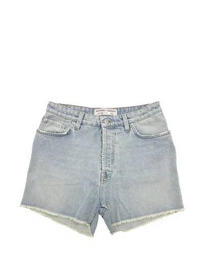 Htc Los Angeles Raw-cut Denim Shorts In Blue