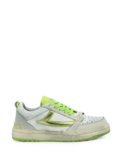 Htc Los Angeles Starlight Metallic Leather Sneakers In Green