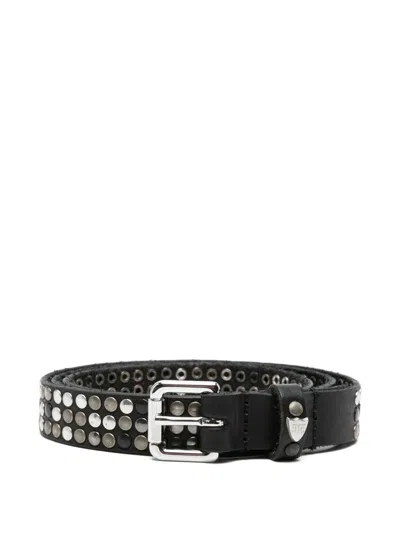 Htc Los Angeles Studded Leather Belt In Pink