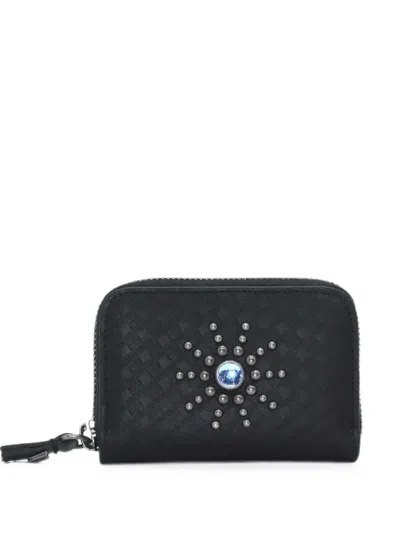 Htc Los Angeles Studded Leather Wallet In Black