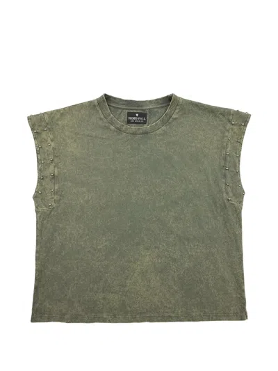 Htc Los Angeles Studded Relaxed-fit T-shirt In Green