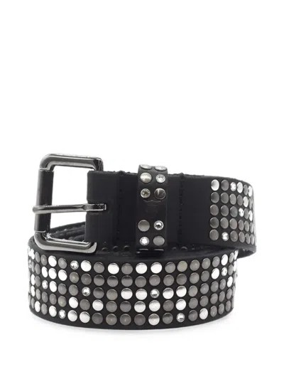 Htc Los Angeles Stud-embellished Crystal-embellished Belt In Black