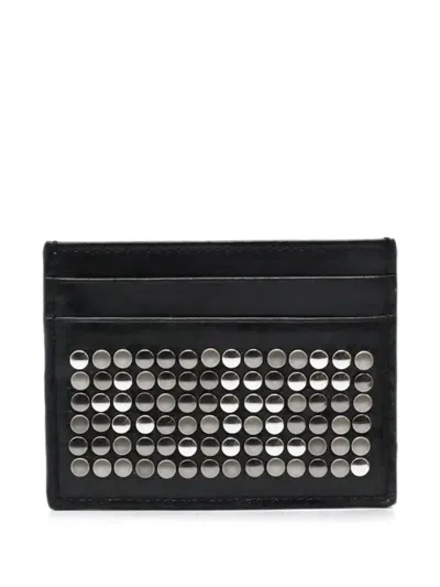 Htc Los Angeles Stud-embellished Leather Card Holder In Black