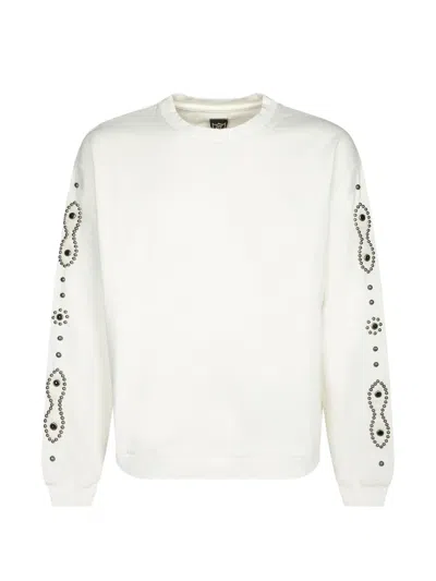 Htc Los Angeles Stud-embellished Sweatshirt In Neutral
