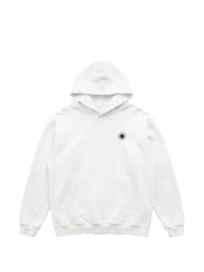 Htc Los Angeles Sun Studded Distressed Hoodie In White