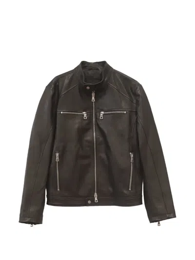 Htc Los Angeles Too Fast For Cops Leather Biker Jacket In Black