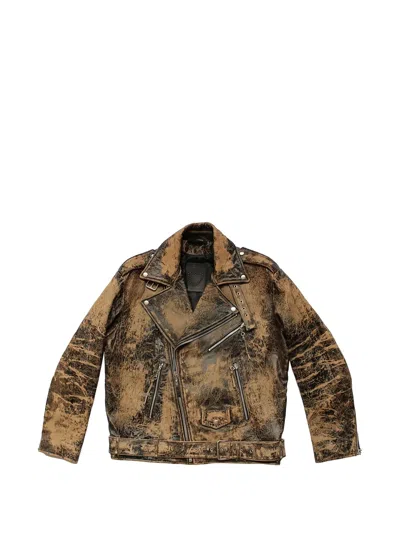Htc Los Angeles Wilshire Leather Jacket In Brown