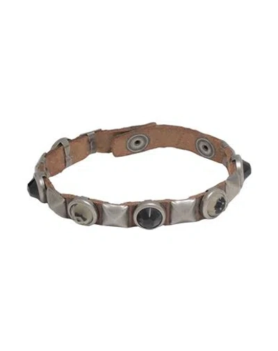 Htc Man Bracelet Dove Grey Size - Leather In Brown