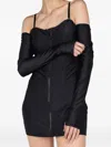 Huala Zip Long-sleeved Mini Dress In Black