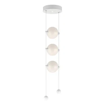 Hubbardton Forge Abacus 3 - Light Cluster Globe Led Pendant In White,opal
