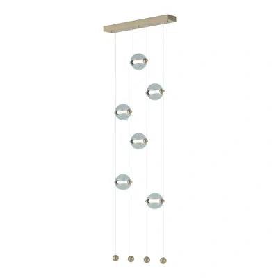 Hubbardton Forge Abacus 6 - Light Cluster Globe Led Pendant In Soft Gold,cool Gray
