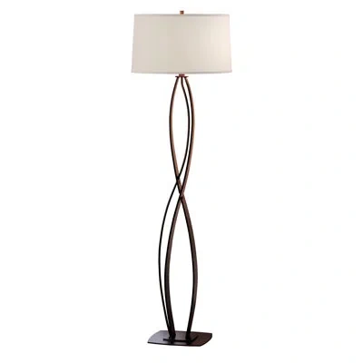 Hubbardton Forge Almost Infinity Floor Lamp In Black,natural Anna