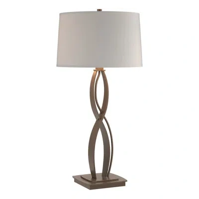 Hubbardton Forge Almost Infinity Table Lamp In Bronze,flax
