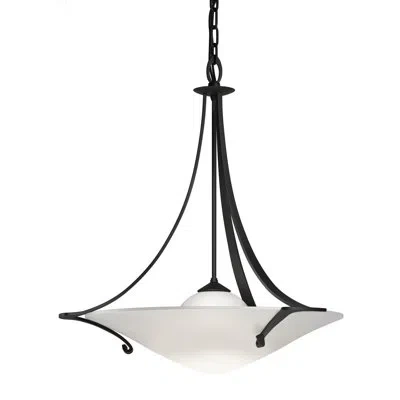 Hubbardton Forge Antasia 1-light Unique/statement Bowl Pendant In Black,opal Glass