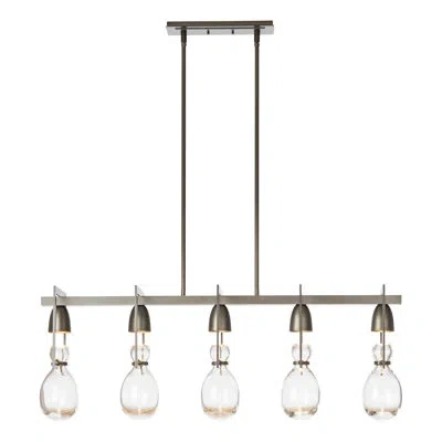 Hubbardton Forge Apothecary 5 - Light Kitchen Island Linear Pendant In Dark Smoke
