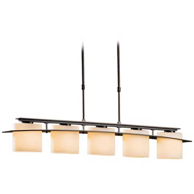 Hubbardton Forge Arc 41.9" Wide 5 Light Dark Smoke Ellipse Pendant - Made To Order