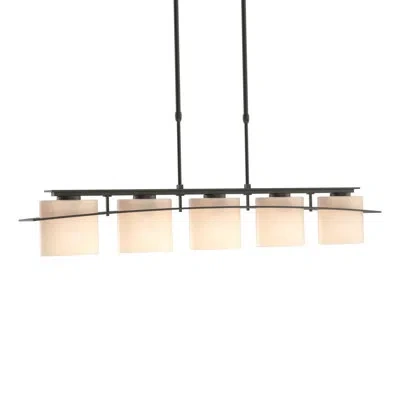 Hubbardton Forge Arc 5 - Light Kitchen Island Linear Pendant In Black,opal