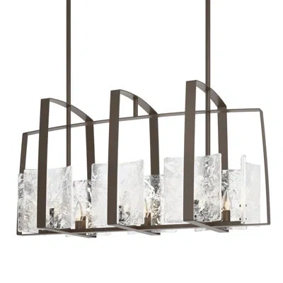 Hubbardton Forge Arc 8 - Light Kitchen Island Linear Pendant In Bronze