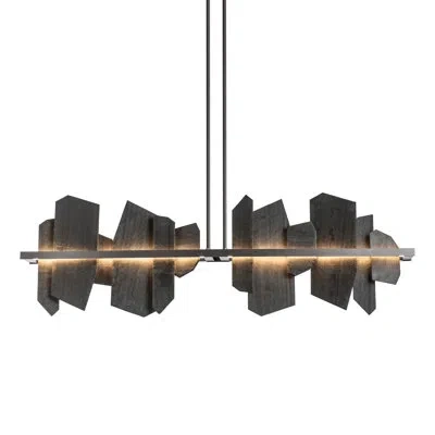 Hubbardton Forge Ardesia 1 - Light Kitchen Island Linear Led Pendant With Slate Accents In Dark Smoke