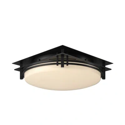 Hubbardton Forge Banded 2 - Light Flush Mount In Black