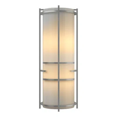 Hubbardton Forge Banded 2 - Light Flush Mounted Sconce In Vintage Platinum,ivory Art