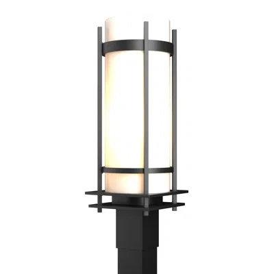 Hubbardton Forge Banded Outdoor 1-light 22" Lantern Head In Black,opal