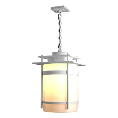 Hubbardton Forge Banded Outdoor Pendant In Coastal White;coastal White