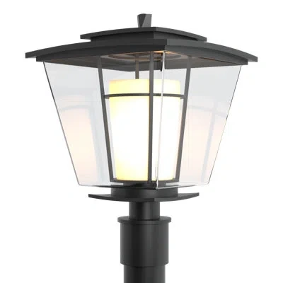 Hubbardton Forge Beacon Hall 1 - Light 18.1" H Hardwired Lantern Head In Black,opal And Clear