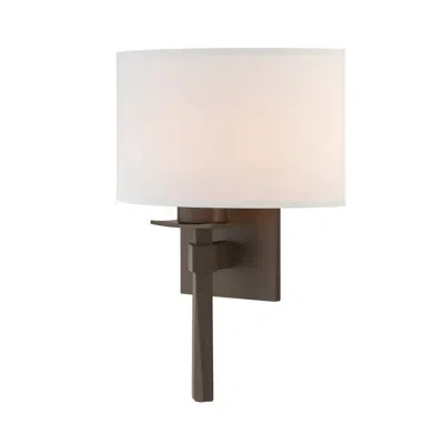 Hubbardton Forge Beacon Hall Half Drum Shade Sconce In Bronze,natural Anna