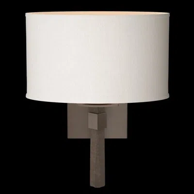 Hubbardton Forge Beacon Hall Oval Drum Shade Sconce In Flax,bronze
