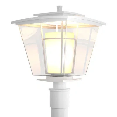 Hubbardton Forge Beacon Transparent/frosted Lantern Head In Powder Coated Finish;coastal White