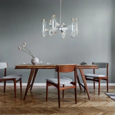 Hubbardton Forge Bellis 6-arm 12-light Round Chandelier In Sterling