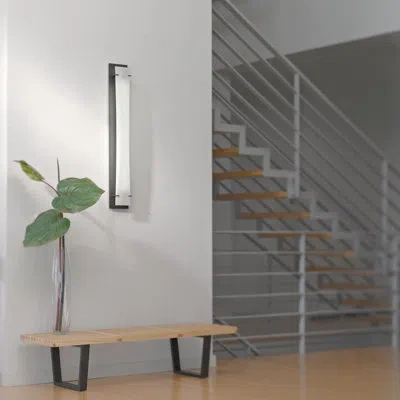 Hubbardton Forge Bento Steel Led Flush Mounted Sconce In Dark Smoke