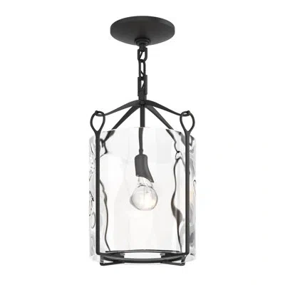 Hubbardton Forge Bow 1 - Light Semi Flush Mount In Black,water Clear