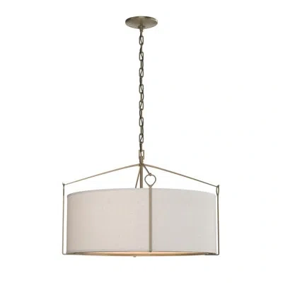 Hubbardton Forge Bow 4 - Light Drum Chandelier In Soft Gold,flax