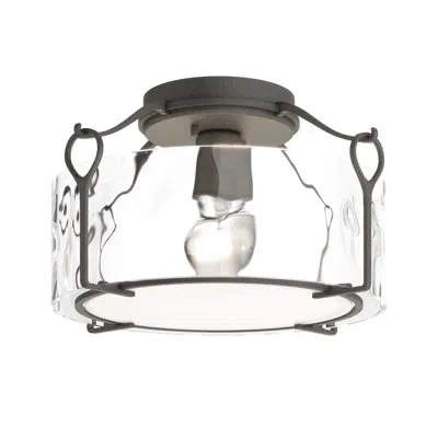 Hubbardton Forge Bow 4 - Light Semi Flush Mount In Natural Iron,water Clear
