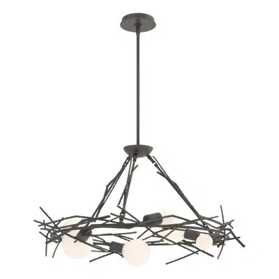 Hubbardton Forge Brindille 6 - Light Sputnik Globe Chandliers In Dark Smoke