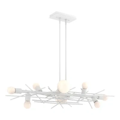 Hubbardton Forge Brindille 8 - Light Kitchen Island Linear Pendant In White