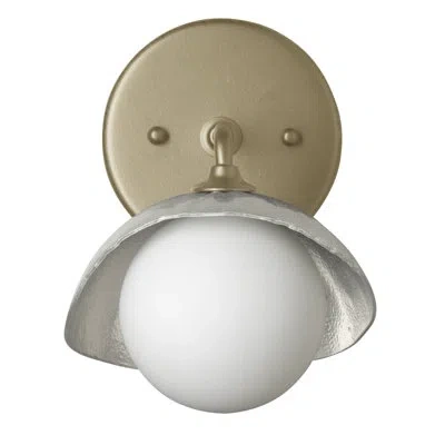 Hubbardton Forge Brooklyn 1 - Light 7.9" Height Dimmable Bath Sconce In Soft Gold,vintage Platinum