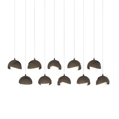 Hubbardton Forge Brooklyn 10 - Light Double Shade Linear Pendant In Bronze,bronze