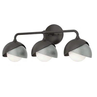 Hubbardton Forge Brooklyn 3 - Light 9.2" Height Dimmable Vanity Light In Oil Rubbed Bronze,vintage Platinum