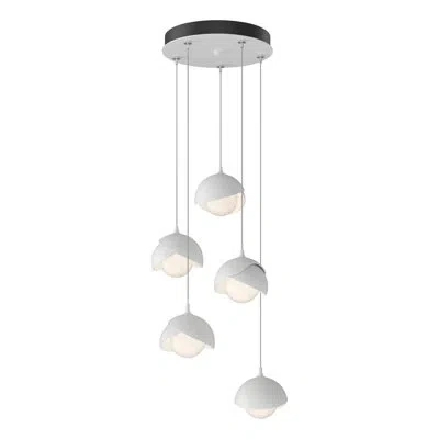 Hubbardton Forge Brooklyn 5 - Light Cluster Geometric Pendant In White,white