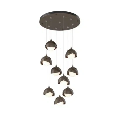 Hubbardton Forge Brooklyn 9 - Light Cluster Geometric Pendant In Bronze,bronze