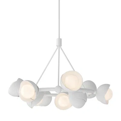 Hubbardton Forge Brooklyn 9 - Light Unique Wagon Wheel Pendant In White,white