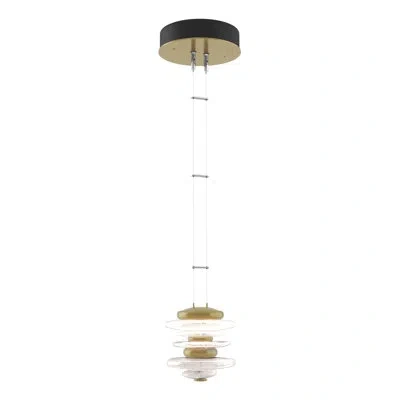 Hubbardton Forge Cairn 1 - Light Single Geometric Led Pendant In Modern Brass