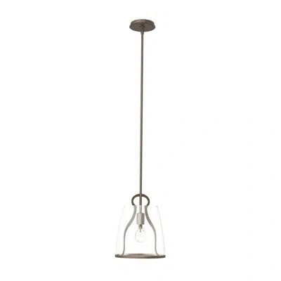Hubbardton Forge Caliper 1 - Light Single Dome Pendant In Bronze,clear