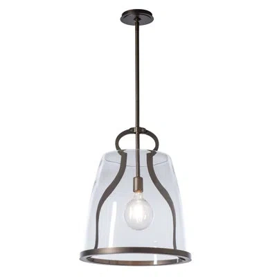 Hubbardton Forge Caliper Large Pendant In White,plated Smoke Glass