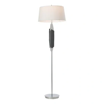 Hubbardton Forge Cambrian Floor Lamp - Natural Anna Shade In Sterling