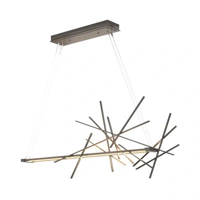 Hubbardton Forge Cascade 1 - Light Unique Novelty Led Pendant In Dark Smoke